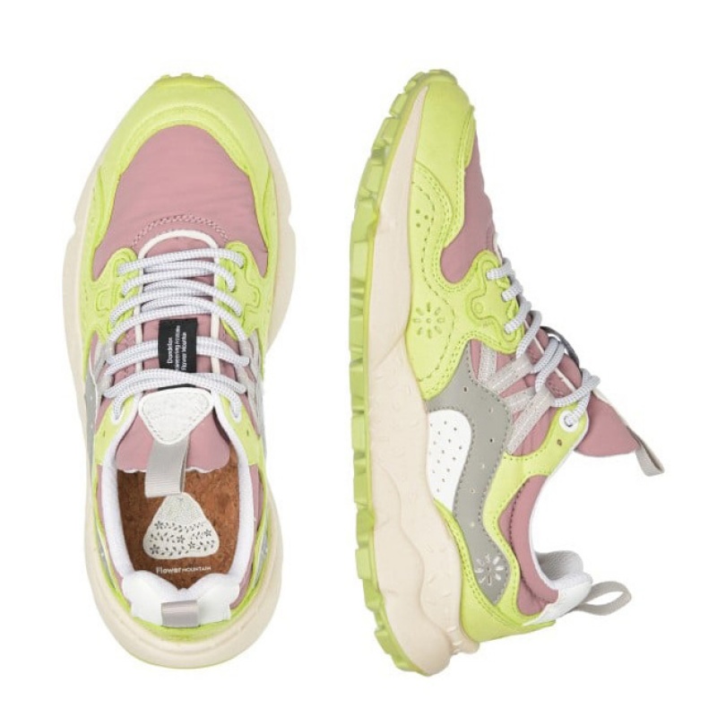 Flower Mountain YAMANO 3 Sneakers Damen Hellgrün Rosa | ATYQJIEU