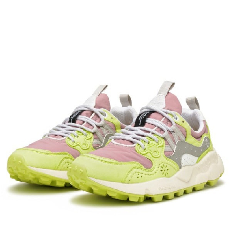 Flower Mountain YAMANO 3 Sneakers Damen Hellgrün Rosa | ATYQJIEU